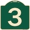 Signmission Designer Series Sign W/ Number 3, Green & Tan Heavy-Gauge Aluminum Sign, 18" x 18", G-1818-22896 A-DES-G-1818-22896 - alternate 1